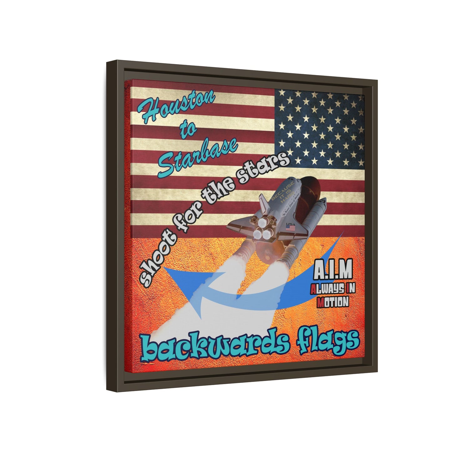 shoot for the stars - framed canvas art (burnt orange)