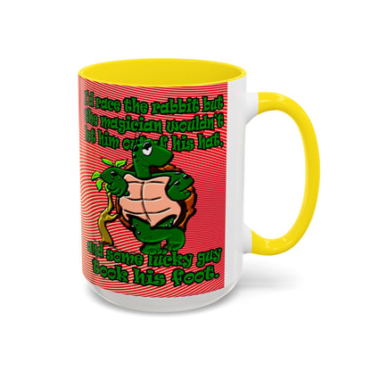 turtle race - Accent Mug (yellow-orange wave)
