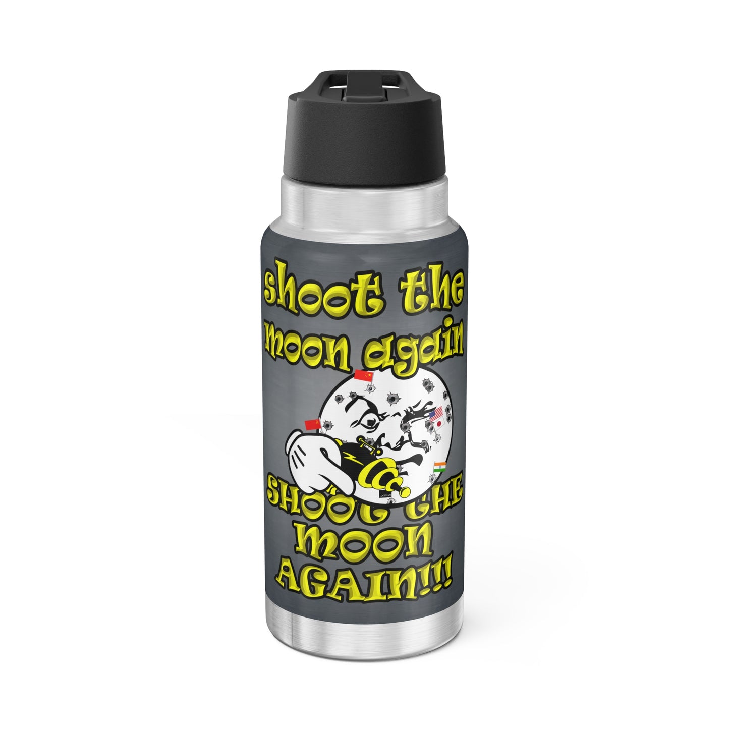 shoot the moon again - Gator Tumbler, 32oz  (grey-light grey)