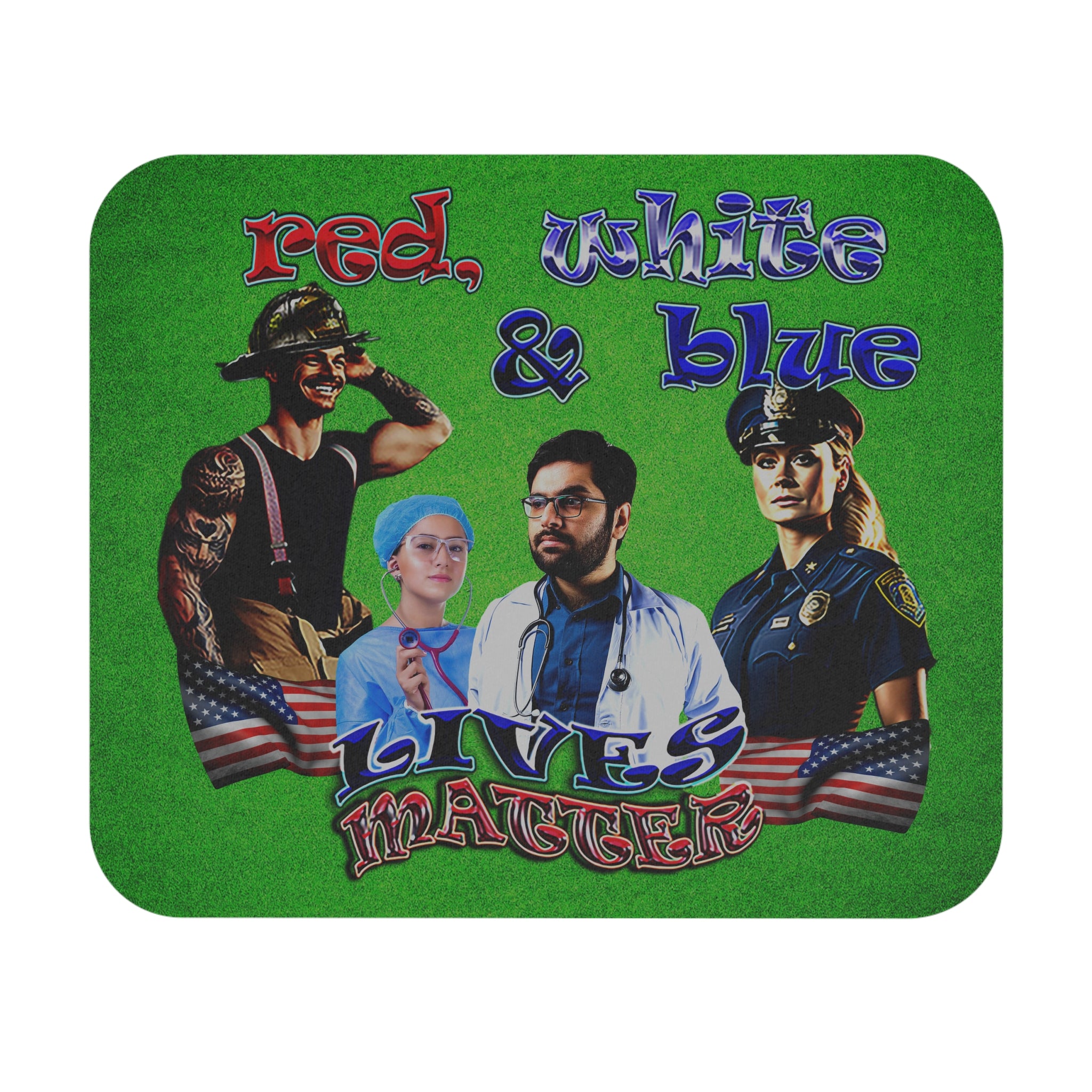 rw&b lives matter - Mouse Pad (Rectangle) (green turf)