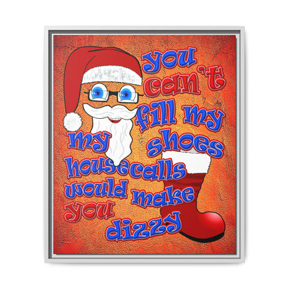 santa's shoes - framed canvas art (burnt orange)