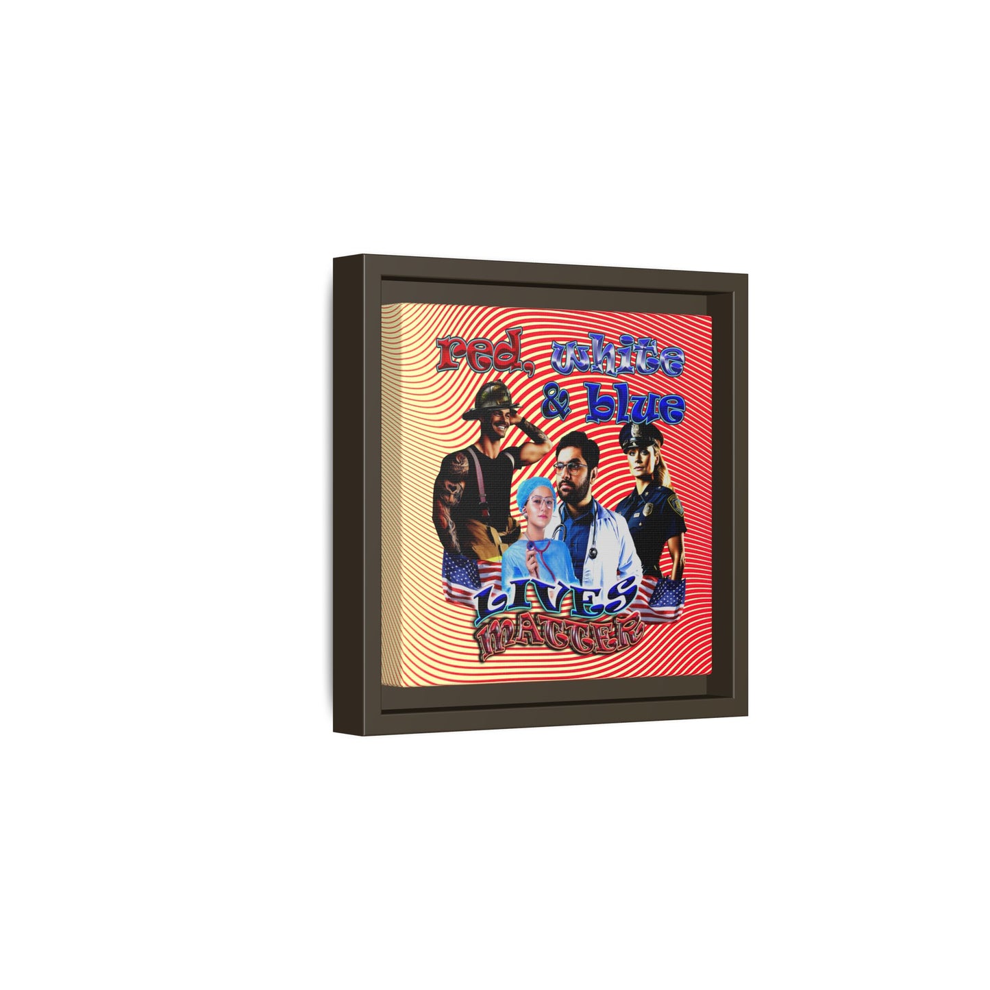 rw&b lives matter - framed canvas art (yellow-orange wave)