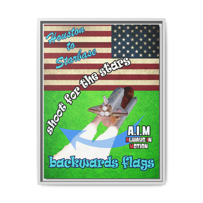 shoot for the stars - framed canvas art (green turf)