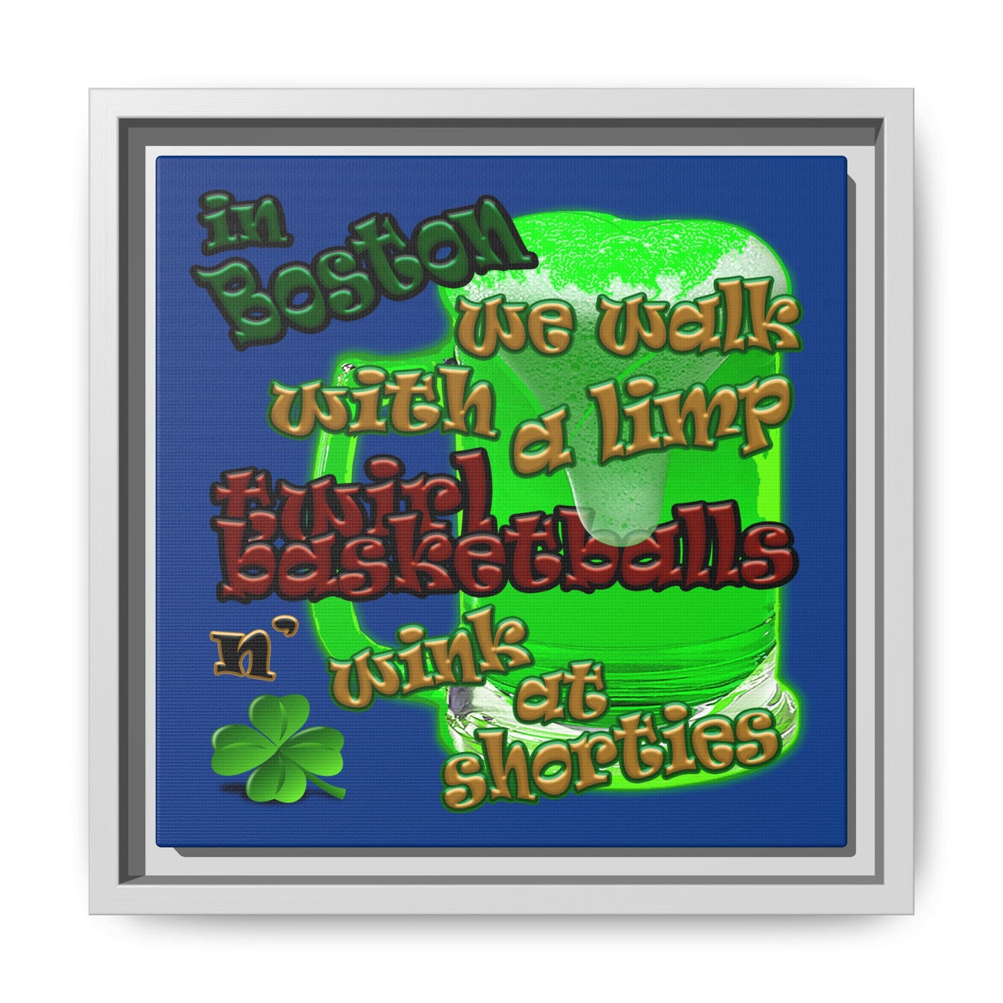 celtics logo - framed canvas art (dark blue)