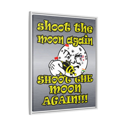shoot the moon again - framed canvas art (brushed nickel)