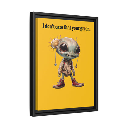 I don't care that your green - framed canvas art (yellow)