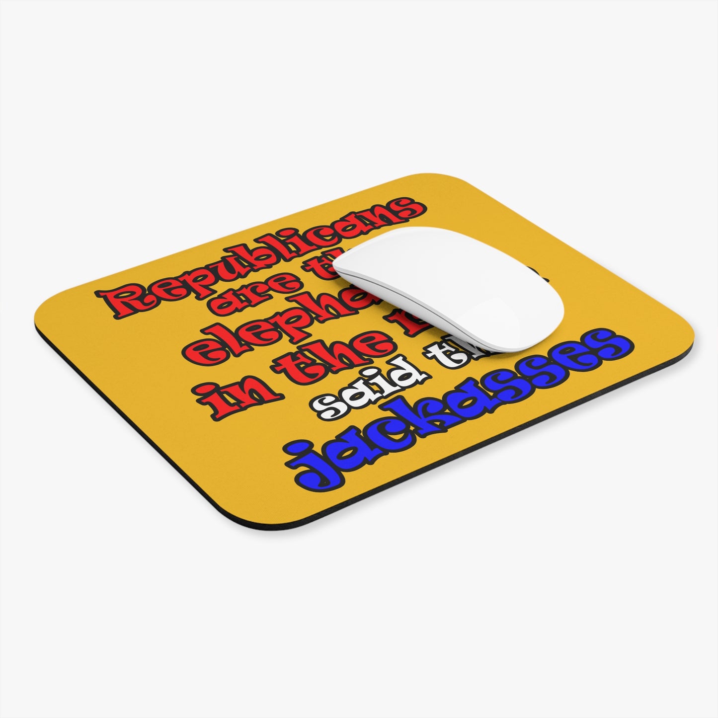 donkeys and elephants - Mouse Pad (Rectangle) (yellow)