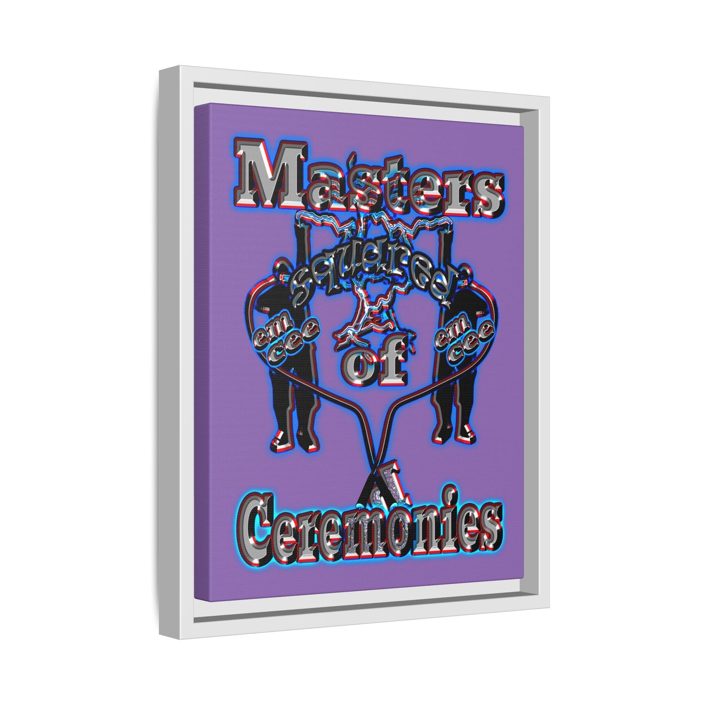 em cee squared - framed canvas art (light purple)