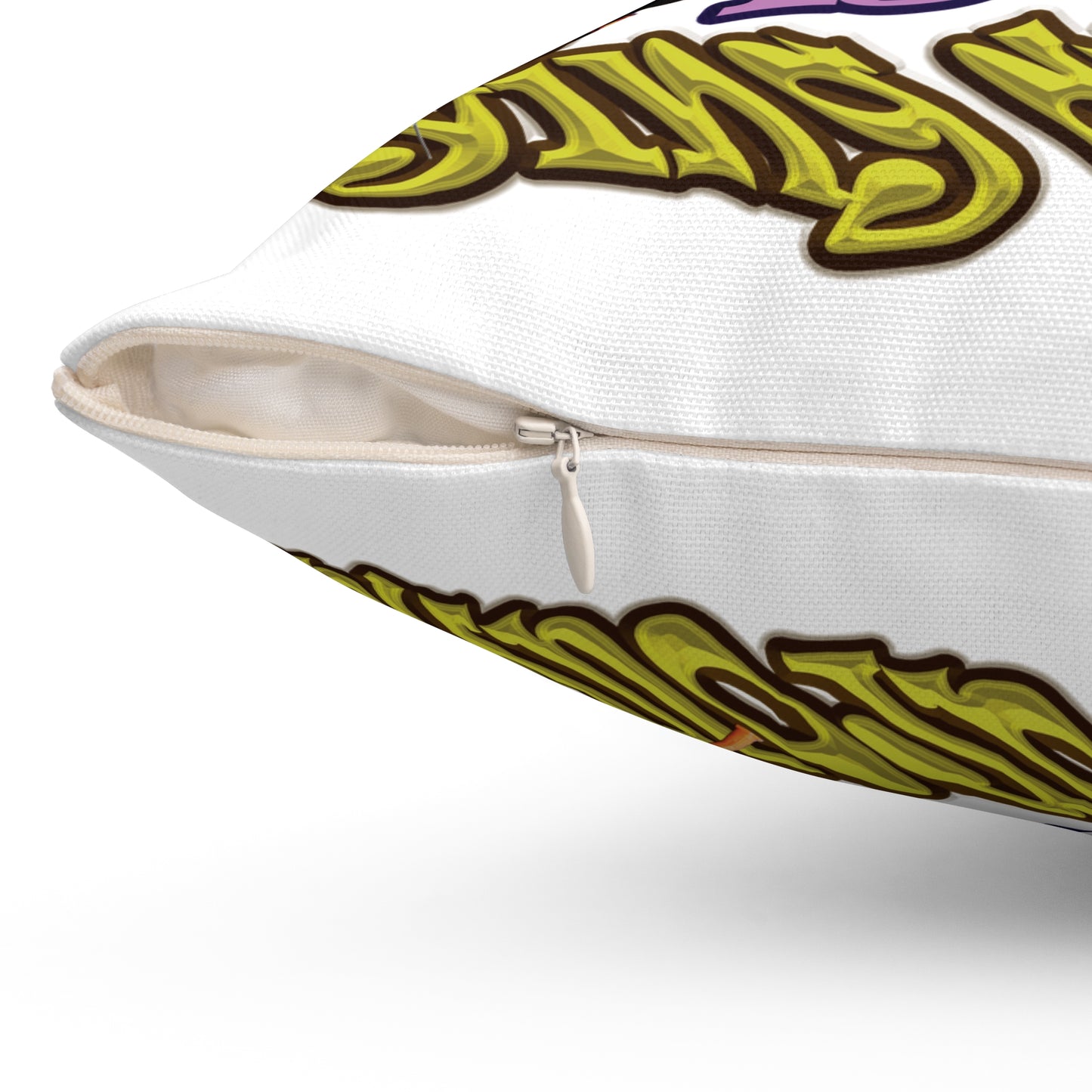 the bum's shit - Spun Polyester Square Pillow - (white)