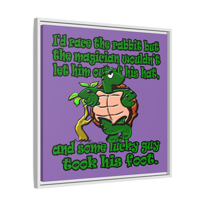 turtle race - framed canvas art (light purple)
