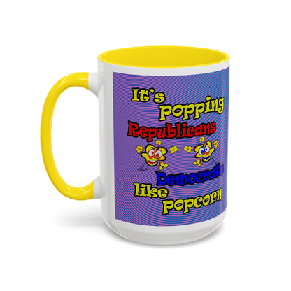 popping like popcorn - Accent Mug (light blue-purple wave)
