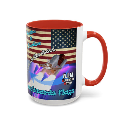 shoot for the stars - Accent Mug (grey-pink wave)