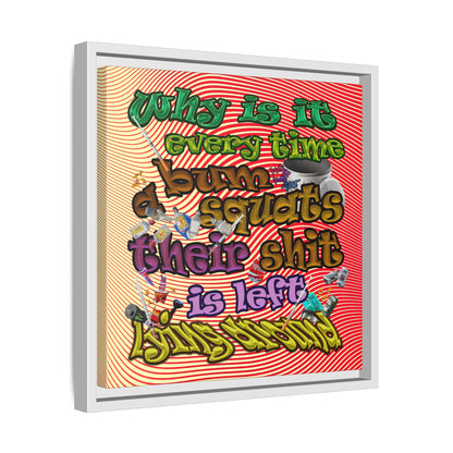 the bum's shit - framed canvas art (yellow-orange wave)