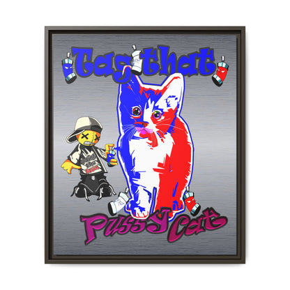 tag that - framed canvas art (brushed nickel)
