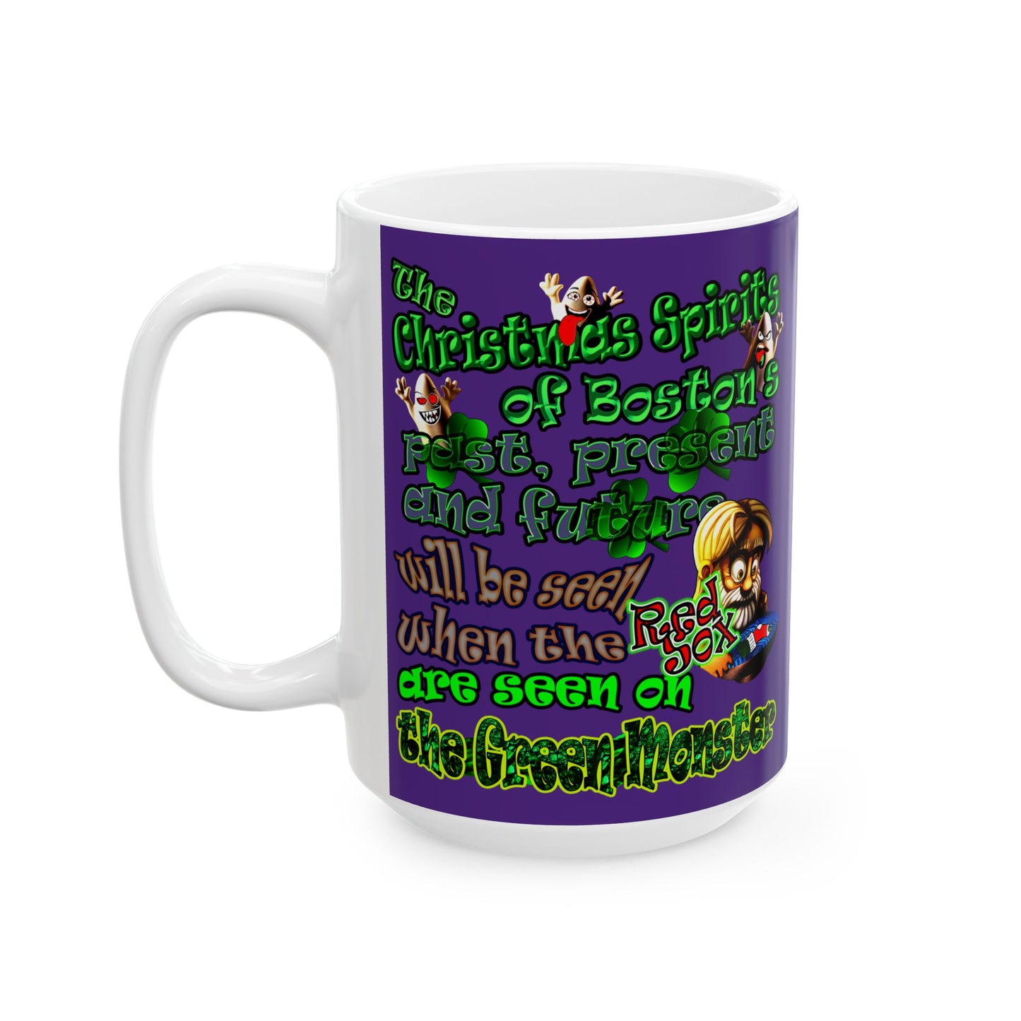 christmas spirits of boston - White Mug (purple)