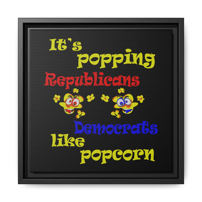 popping like popcorn - framed canvas art (black)