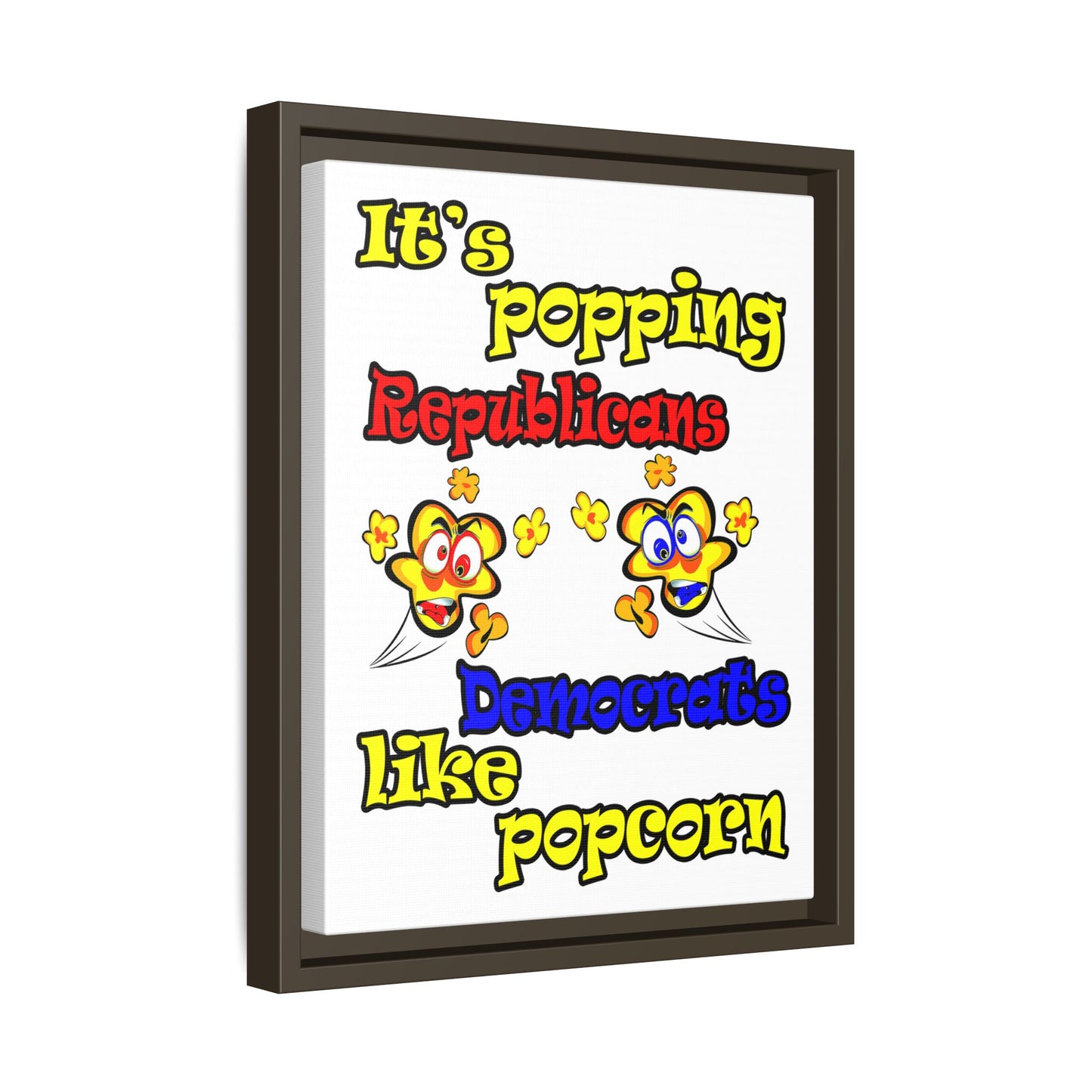 popping like popcorn - framed canvas art (white)