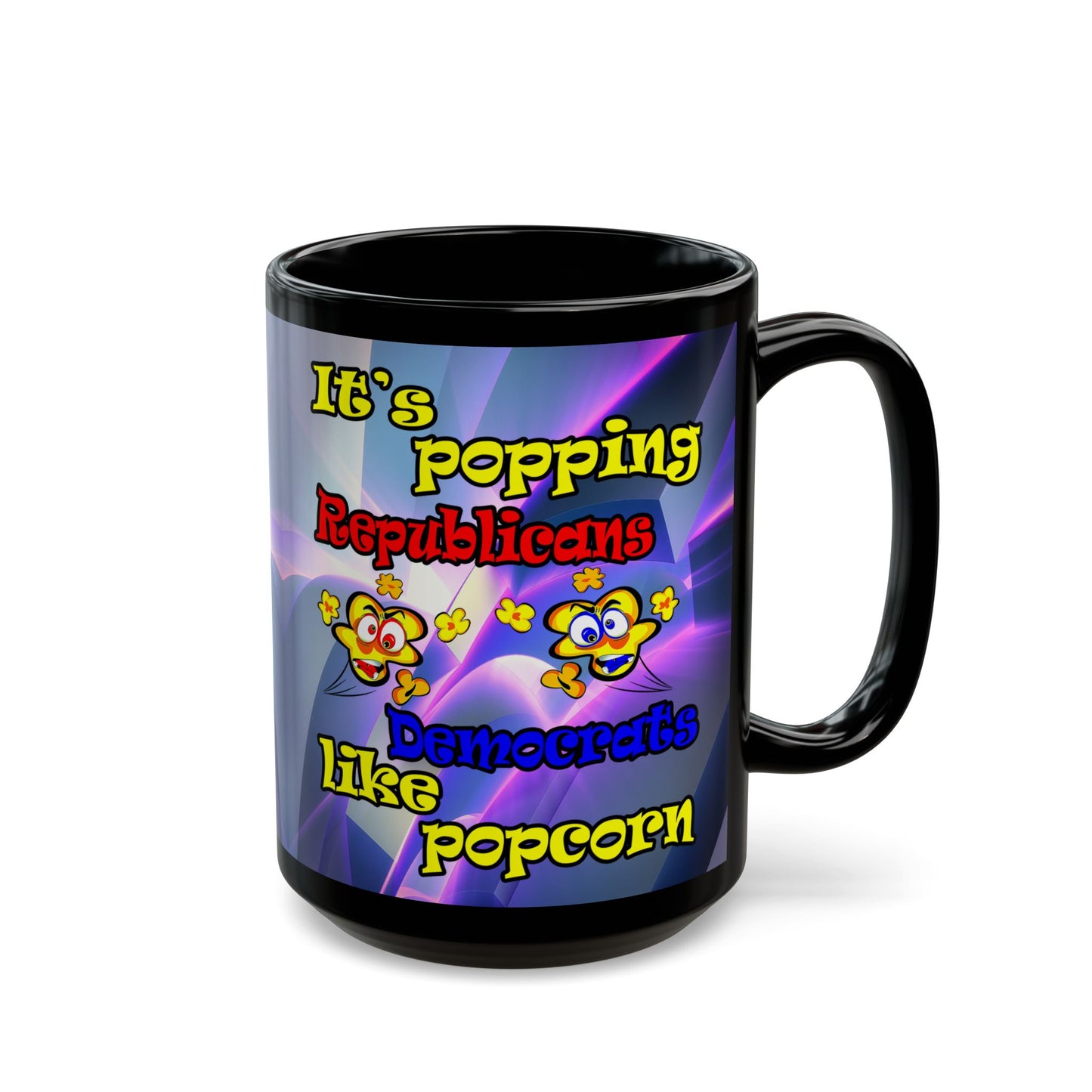 popping like popcorn - Black Mug (grey-pink wave)