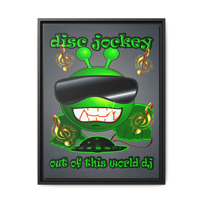 disc jockey - framed canvas art (grey-light grey)