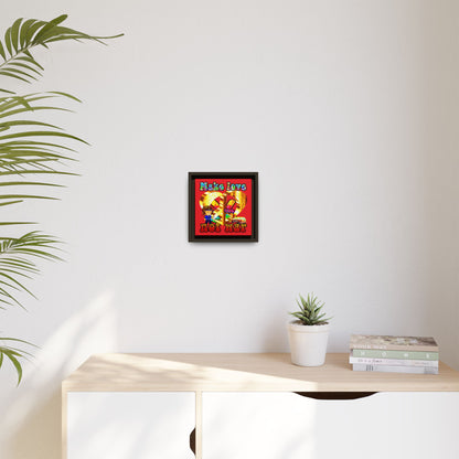 love peace - framed canvas art (red)