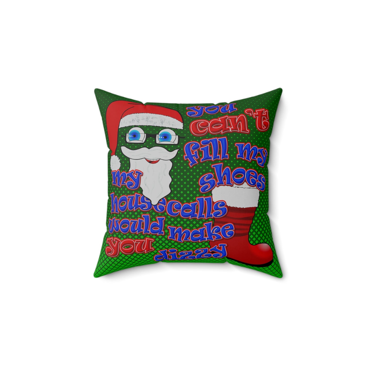 santa's shoes - Spun Polyester Square Pillow - (logo green)