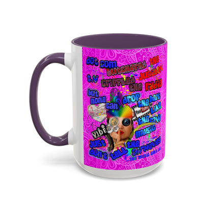 drop the beat - Accent Mug (pink swirl)