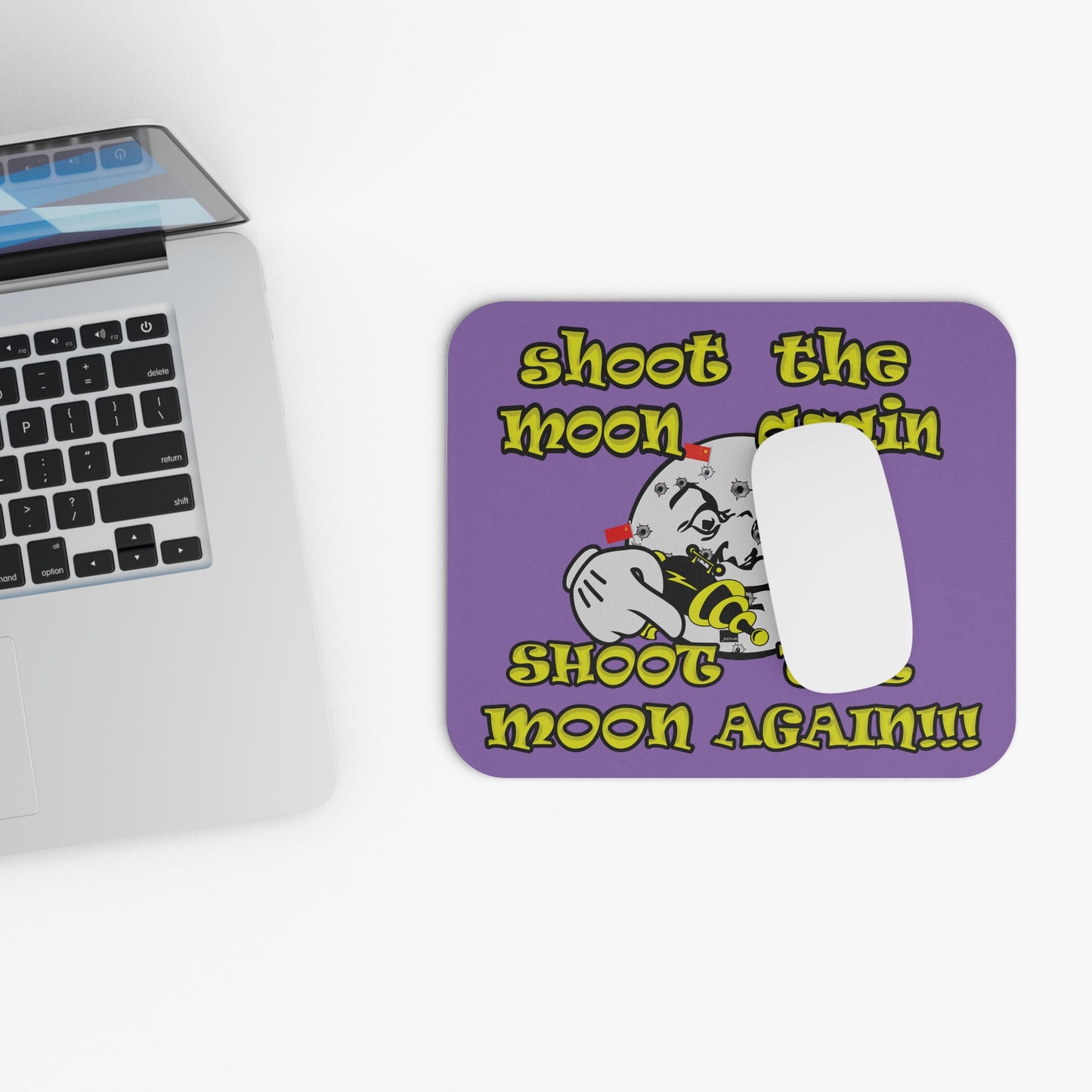 shoot the moon again - Mouse Pad (Rectangle) (light purple)