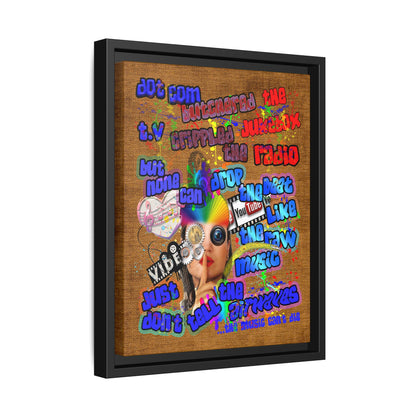 drop the beat - framed canvas art (brown papyrus)