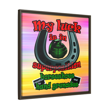 my luck - framed canvas art (color blur)