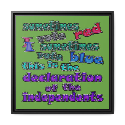 declaration of the independents - framed canvas art (green)
