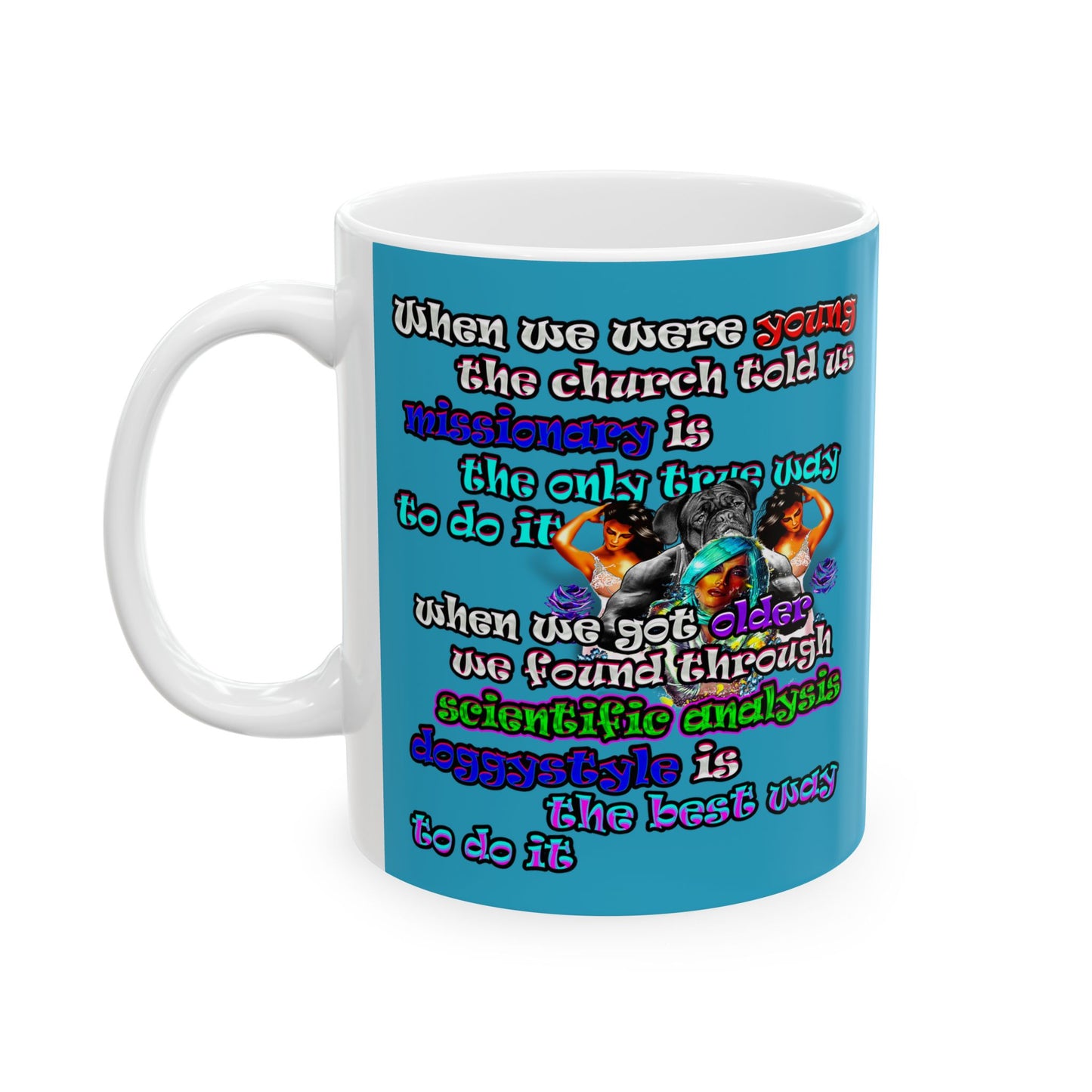 doggystyle - White Mug (turquoise)