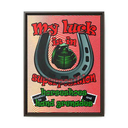 my luck - framed canvas art (yellow-orange wave)