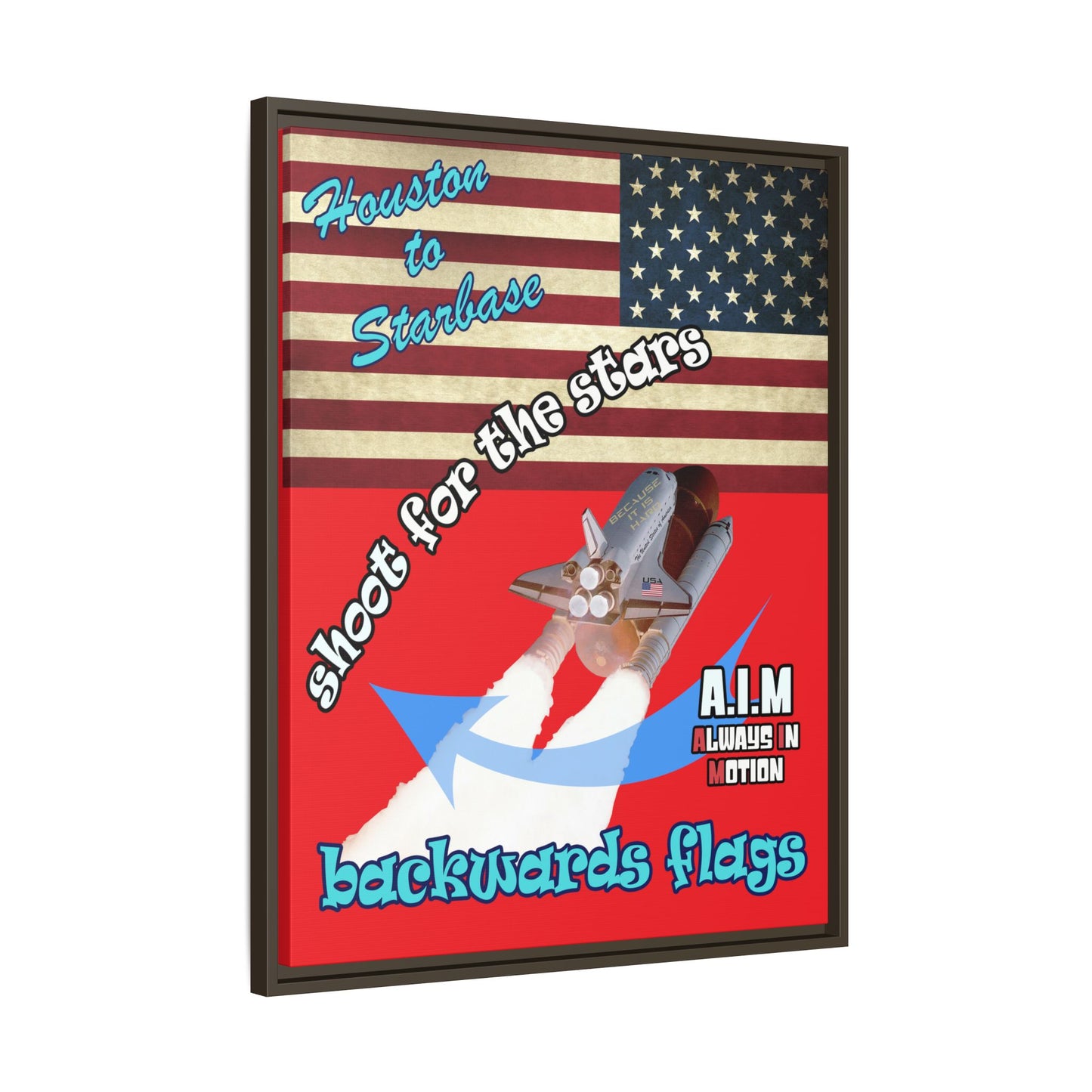 shoot for the stars - framed canvas art (red)