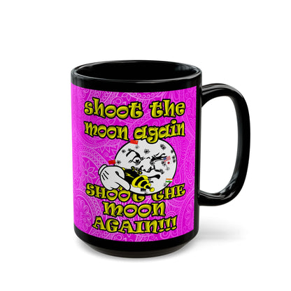 shoot the moon again - Black Mug (pink swirl)