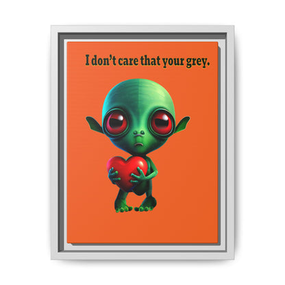 I don't care that your grey - framed canvas art (orange)