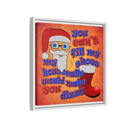 santa's shoes - framed canvas art (burnt orange)