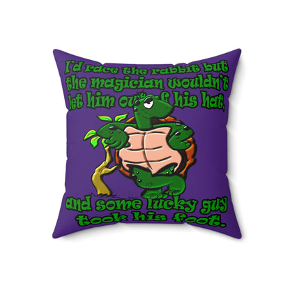 turtle race - Spun Polyester Square Pillow - (purple)