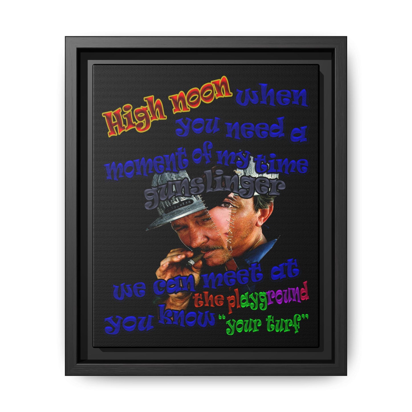 high noon - framed canvas art (black)