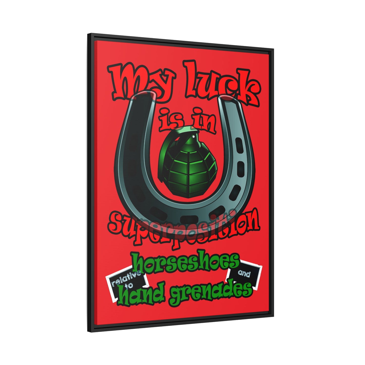 my luck - framed canvas art (red)