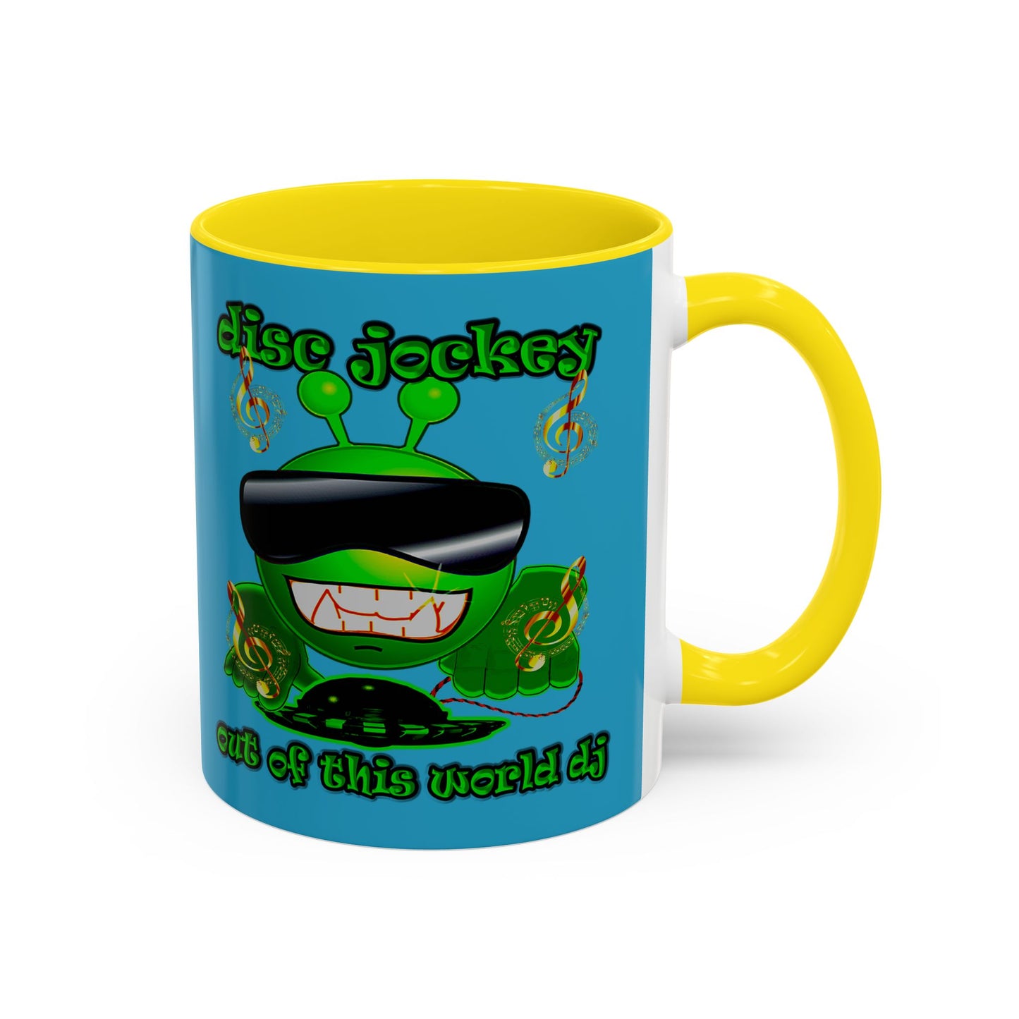 disc jockey - Accent Mug (turquoise)
