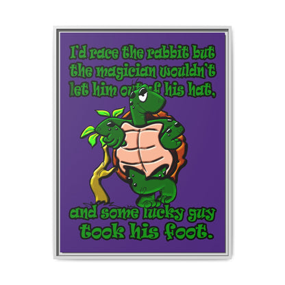 turtle race - framed canvas art (purple)