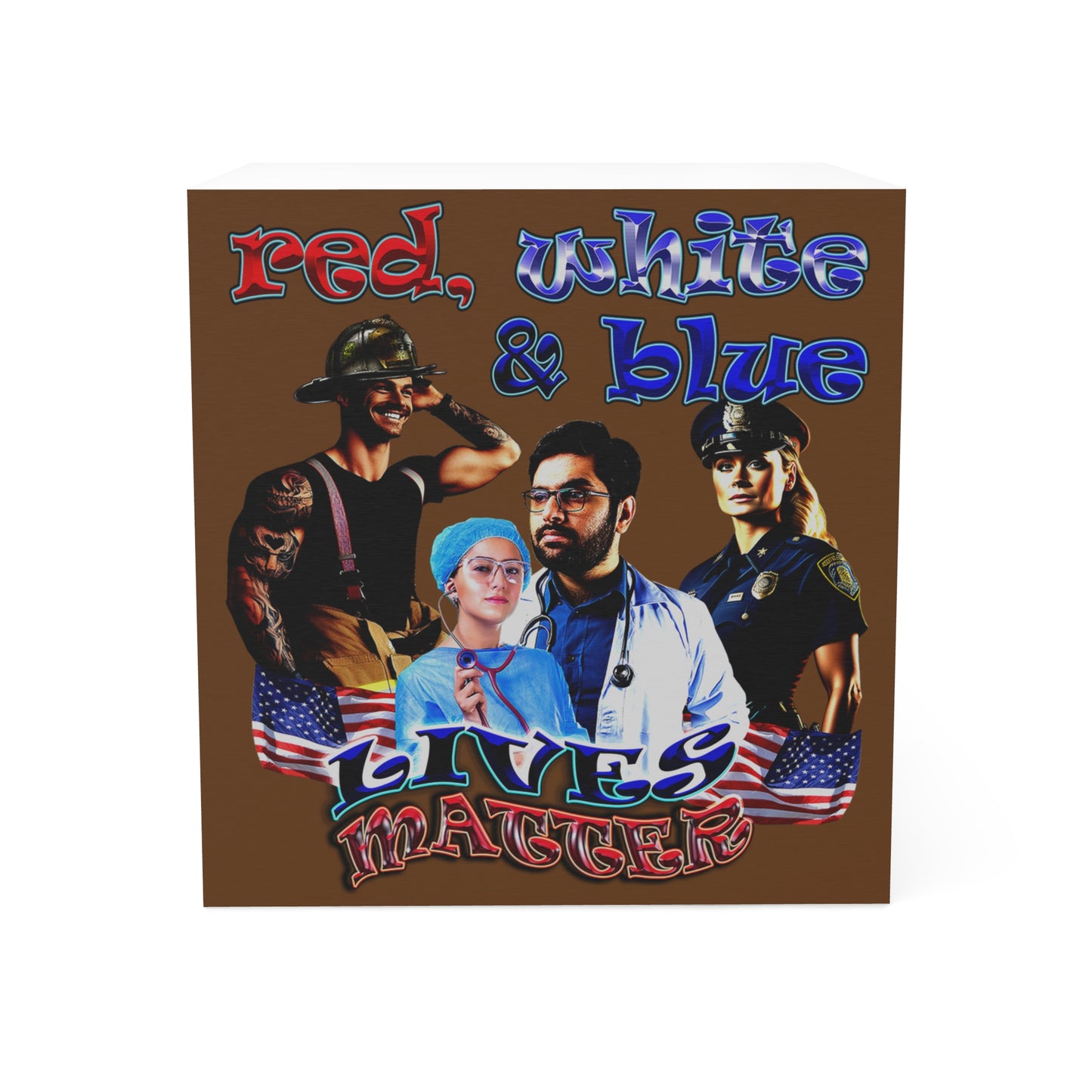 rw&b lives matter - note cube (brown)