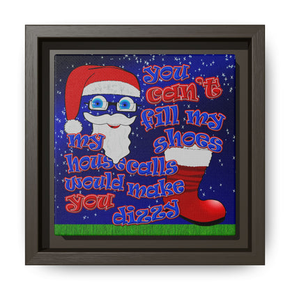 santa's shoes - framed canvas art ('snoops' background)