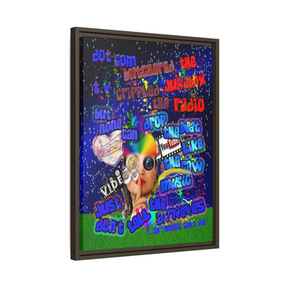 drop the beat - framed canvas art ('snoops' background)
