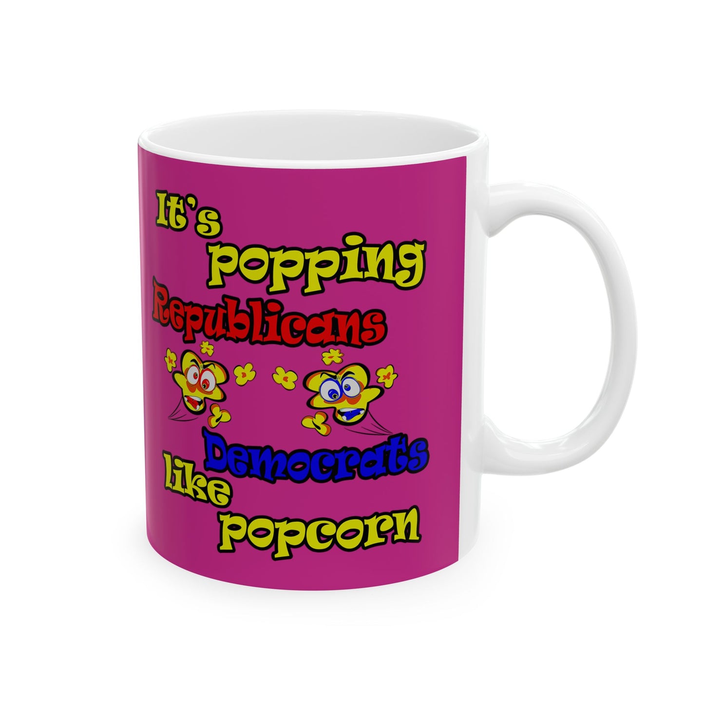 popping like popcorn - White Mug (pink)