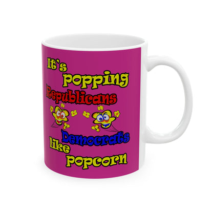 popping like popcorn - White Mug (pink)