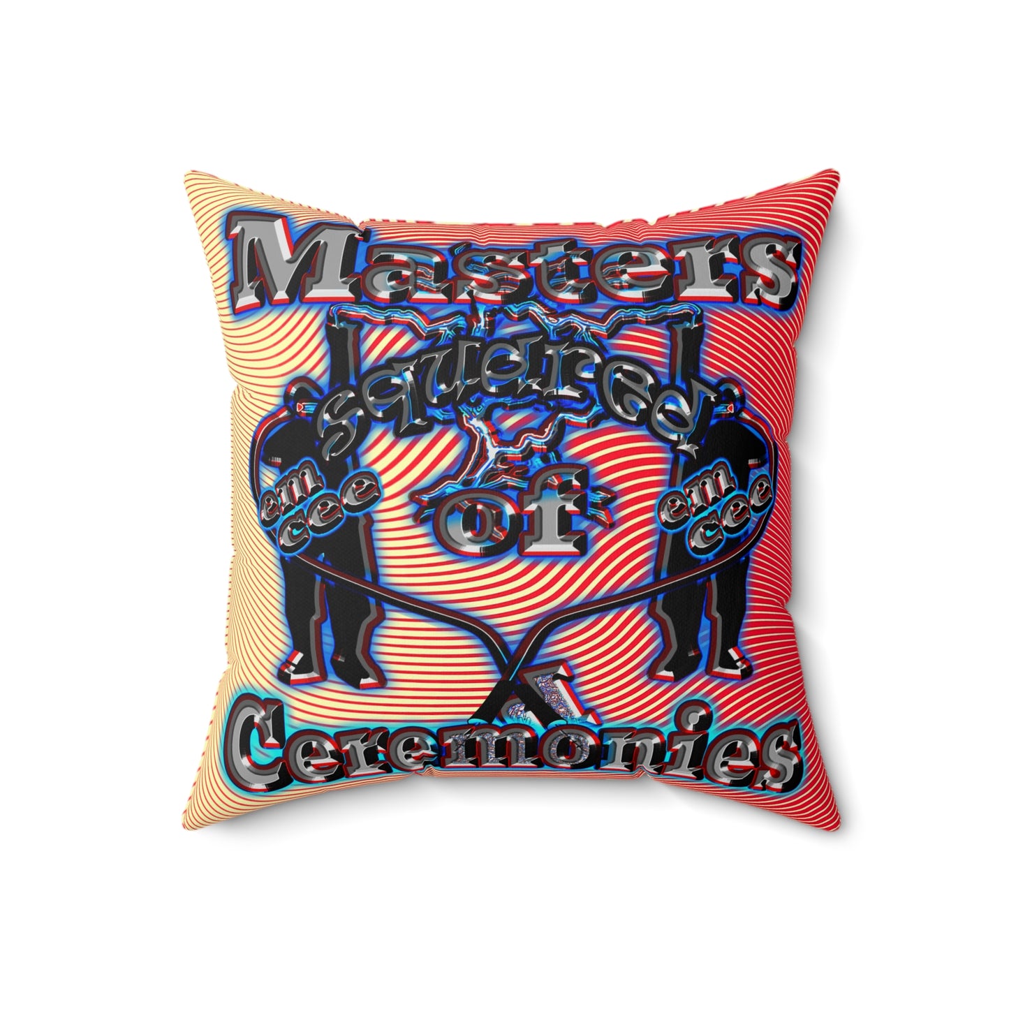 em cee squared - Spun Polyester Square Pillow - (yellow-orange wave)
