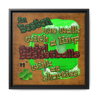 celtics logo - framed canvas art (brown papyrus)