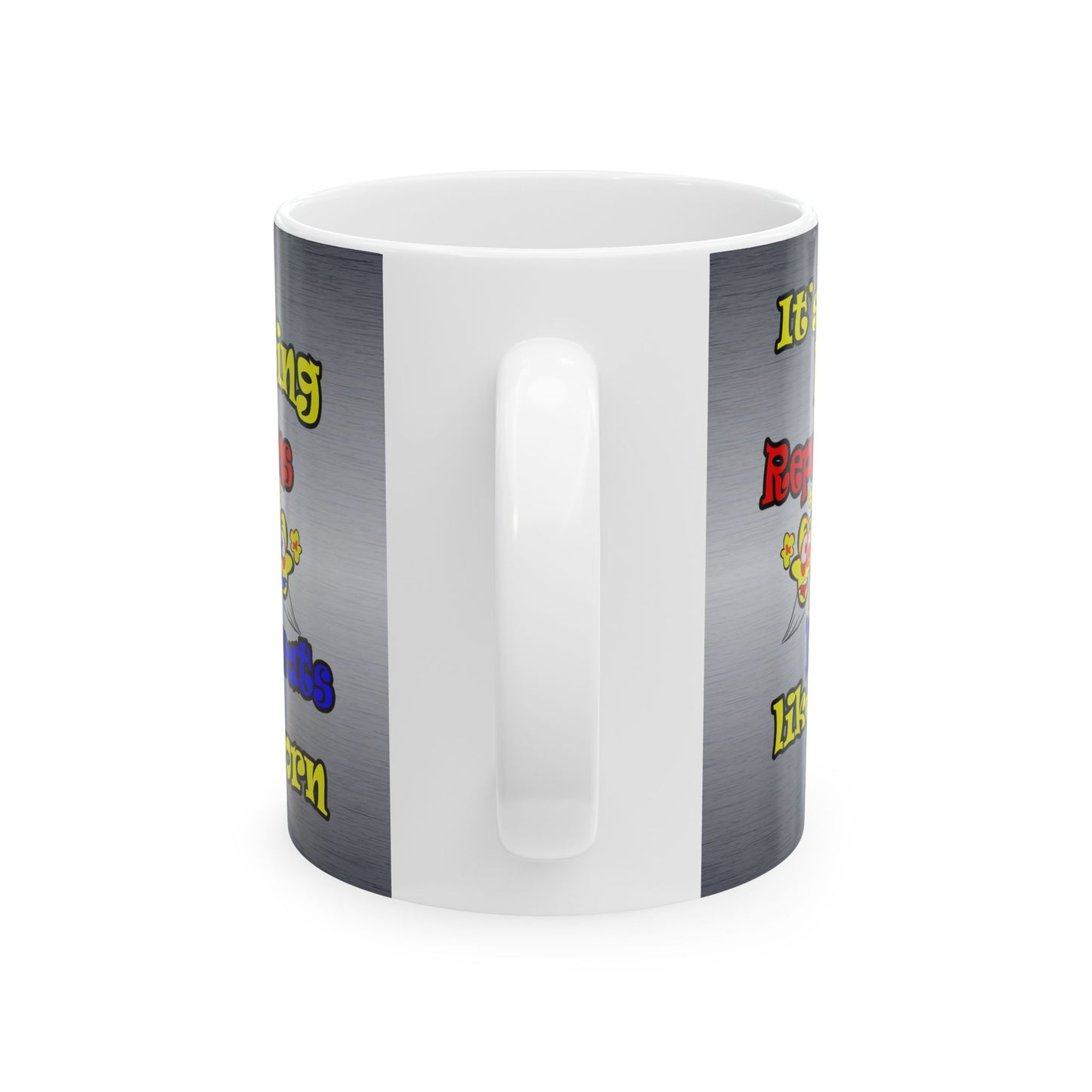 popping like popcorn - White Mug (brushed nickel)