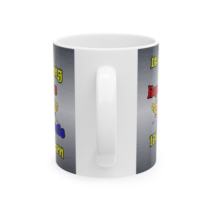 popping like popcorn - White Mug (brushed nickel)